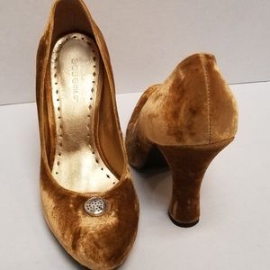 BCBGirls Gold Velvet Pumps
